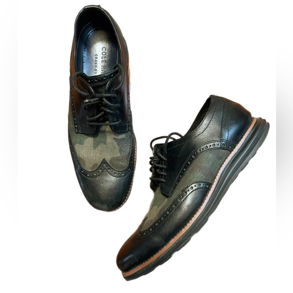 Cole Haan camo Oxford leather loafers